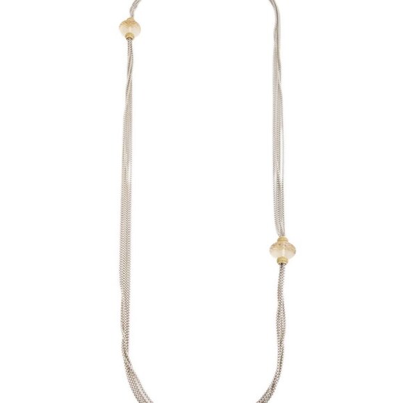 DAVID YURMAN CITRINE & SAPPHIRE STERLING SILVER & 18K MULTI-CHAIN NECKLACE - Picture 2 of 11